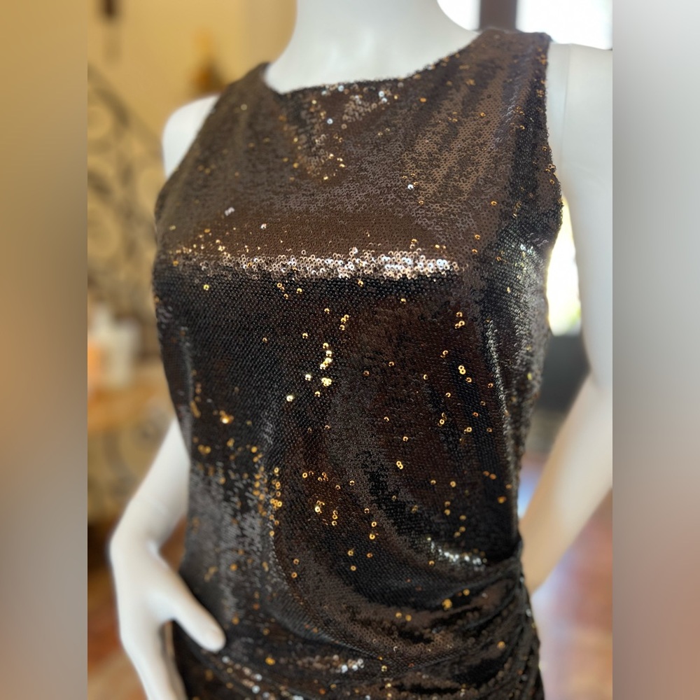 Zara Basic Collection Sequined Low Back Dress Med… - image 4